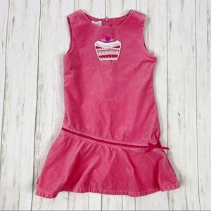 Vintage Talbots Pink Velour Cupcake Ruffle Dress